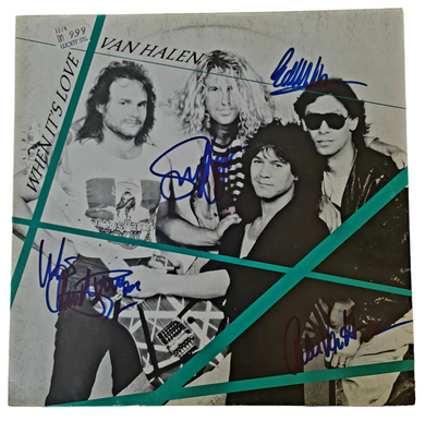 Van Halen Autographed 'When Its Love' LP COA #VH77985 - Smith & Son's Collectibles