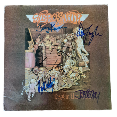 Aerosmith Autographed 'Toys In The Attic' LP COA #AS26554