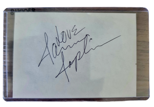 Janis Joplin Autographed Vintage 3x4 Signature Card COA #JJ49735 - Smith & Son's Collectibles