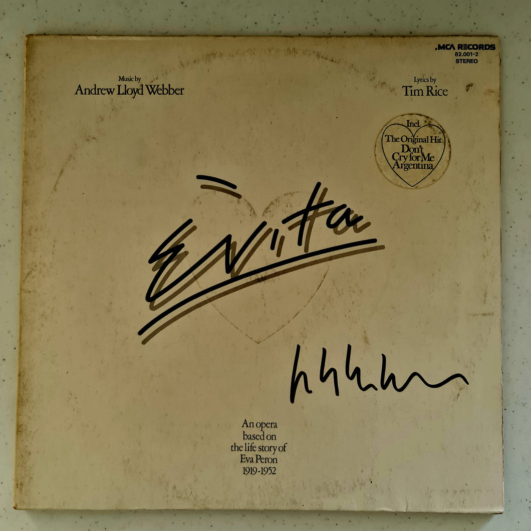 Andrew Lloyd Webber Autographed 'Evita'  LP COA #AW99945 - Smith & Son's Collectibles