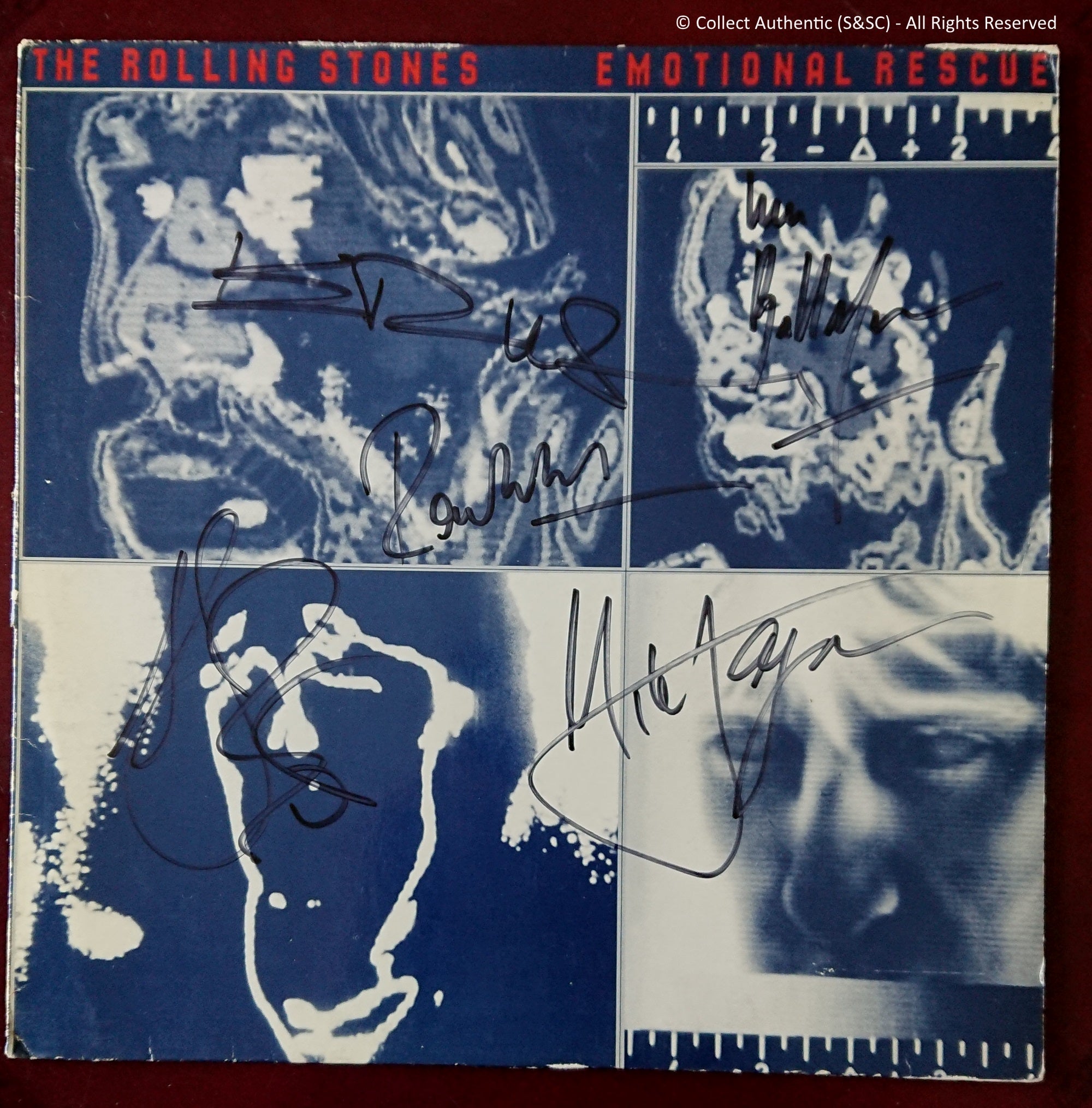 Rolling Stones - Autographed 'Emotional Rescue' LP - COA