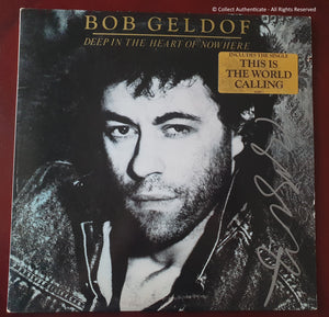 Bob Geldof Autographed Deep In The Heart of Nowhere Record Album COA #BG58963