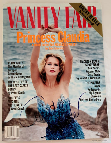 Claudia Schiffer Autographed Vanity Fair Magazine Cover COA #CS74397 - Smith & Son's Collectibles