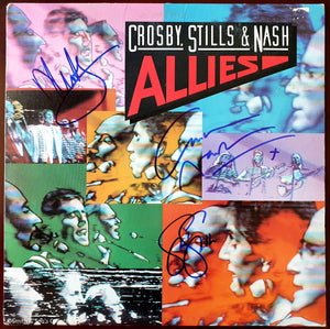 Crosby, Stills & Nash all 3 Autographed Allies Album COA #GN26894
