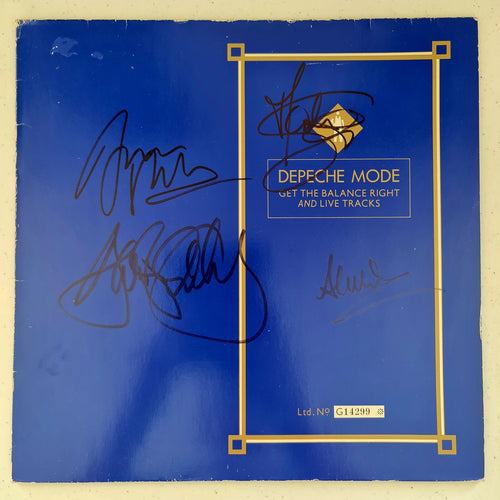 Depeche Mode Autographed 'Get The Balance ..' LP COA #DM55587