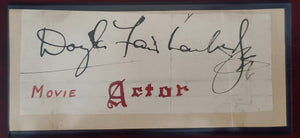 Douglas Fairbanks, Jr. Autographed Vintage Signature Cut COA #DF14698 - Smith & Son's Collectibles