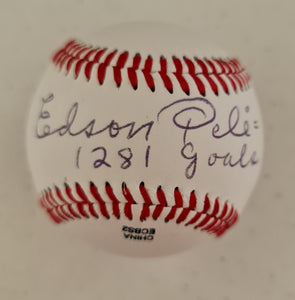 Edson Pele Autographed Official League Baseball COA #EP49735 - Smith & Son's Collectibles
