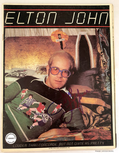 Elton John Autographed Backstage Program COA #EJ12148
