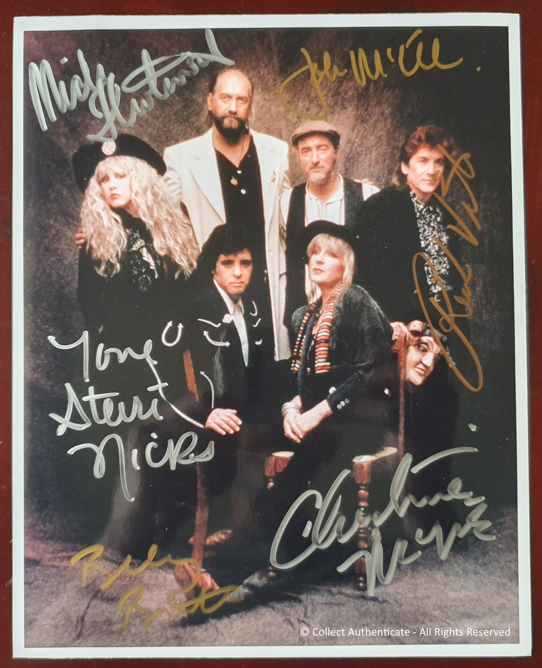 Fleetwood Mac Band All Autographed Glossy 8x10 Photo COA #FM59062