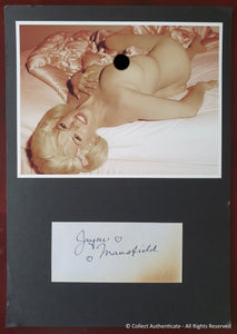 Jayne Mansfield Autographed Vintage Signature Card Matted With Glossy Photo COA #JM59962