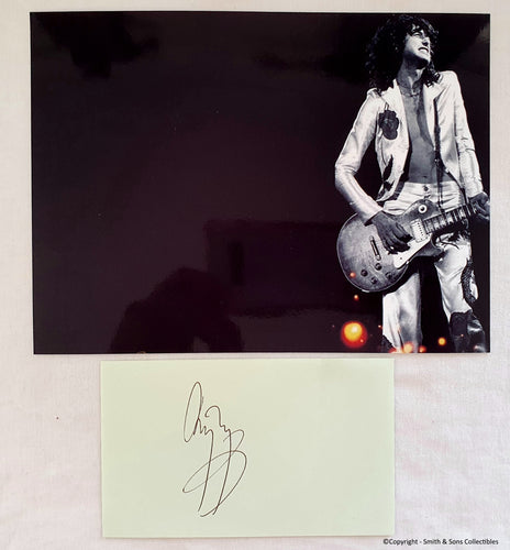 Jimmy Page Autographed 'Signature Cut' & 5x7 Photo COA #JP74827 - Smith & Son's Collectibles