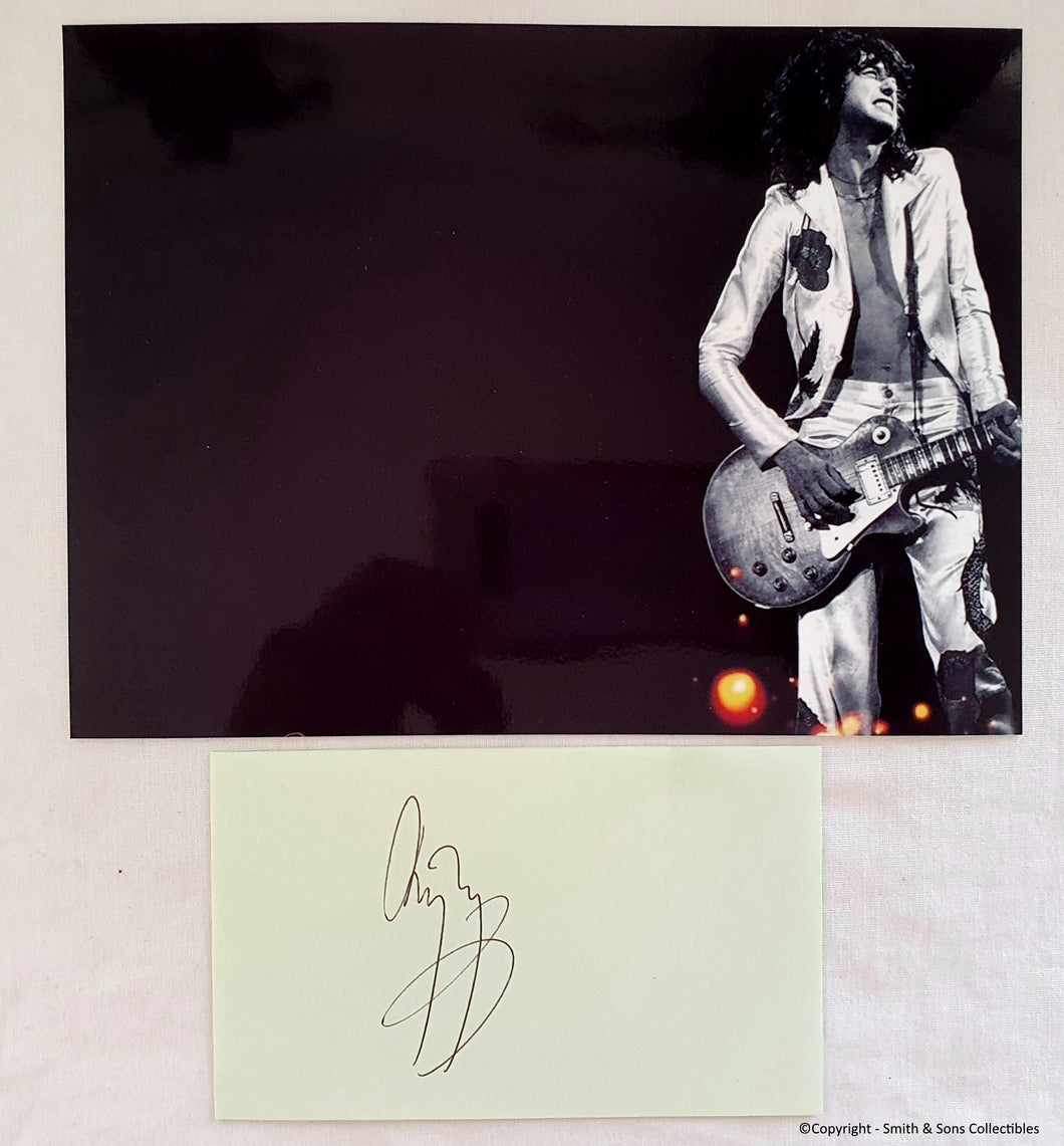Jimmy Page Autographed 'Signature Cut' & 5x7 Photo COA #JP74827