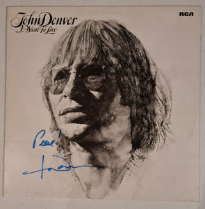John Denver Autographed 'I Want To Live' Album COA #JD67475