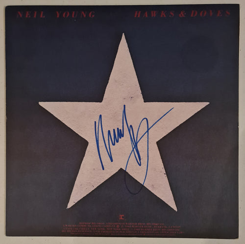 Neil Young Autographed 'Hawks & Doves' Album COA #NY63552 - Smith & Son's Collectibles