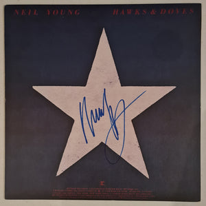 Neil Young Autographed 'Hawks & Doves' Album COA #NY63552