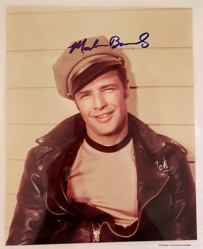 Rare Marlon Brondo Autographed 8x10 Photo COA #MB98565 - Smith & Son's Collectibles