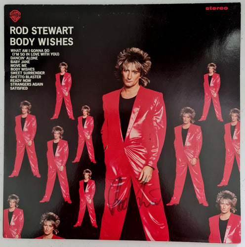 Rod Stewart 'Body Wishes' Autographed LP COA #RS68943 - Smith & Son's Collectibles