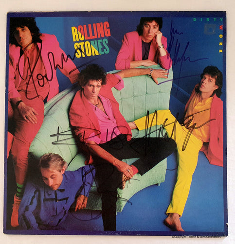 Rolling Stones - Fully Autographed 'Dirty Work' LP - COA #RS56471 - Smith & Son's Collectibles