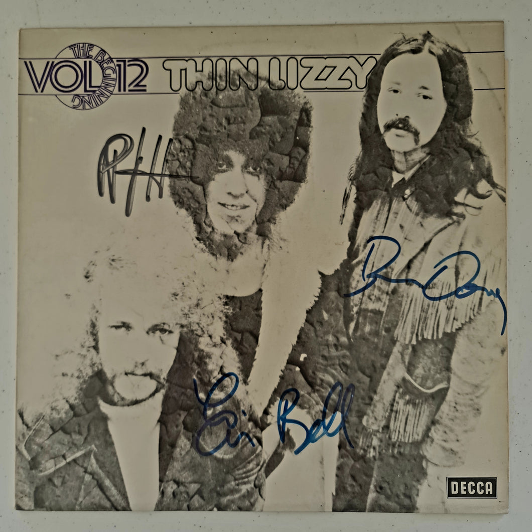 Thin Lizzy Autographed 'The Beginning' LP COA #TL67674