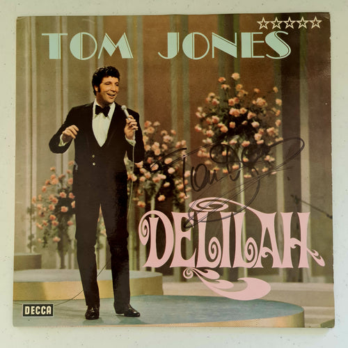Tom Jones Autographed 'Delilah' LP COA #TJ88875 - Smith & Son's Collectibles