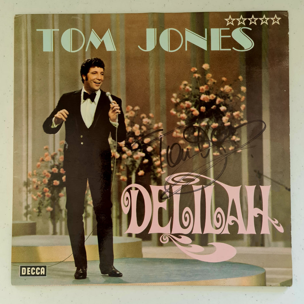 Tom Jones Autographed 'Delilah' LP COA #TJ88875