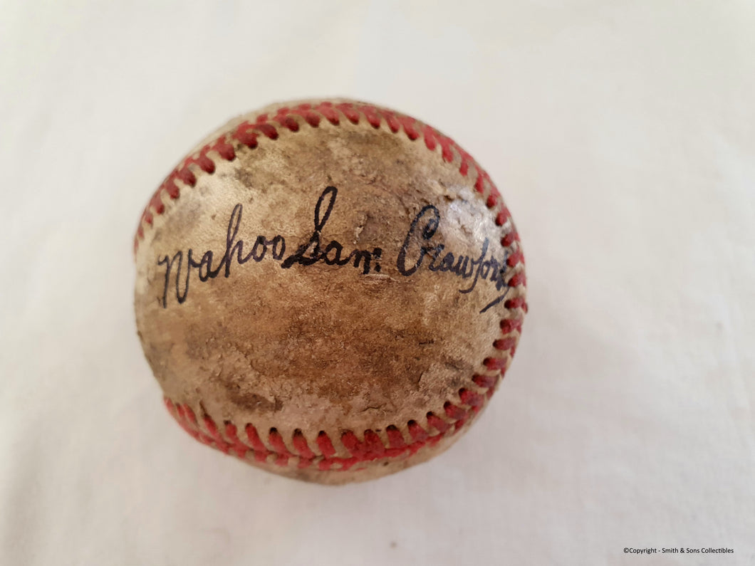 Wahoo Sam Crawford - Autographed 'Vintage Baseball' COA WC24687 - Smith & Son's Collectibles